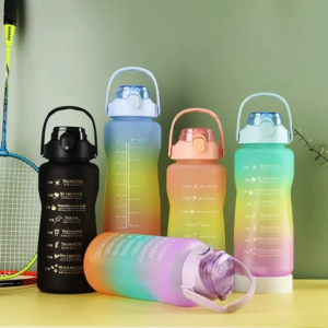 1.75l gradient motivational water bottle with time marker – leakproof bpa free sports bottle
