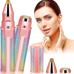 2 in 1 rechargeable facial hair remover for women – painless eyebrow & face shaver