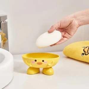 cute duck soap holder stand – drainable bathroom soap dish with feet