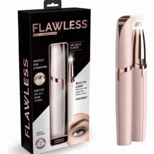 flawless eyebrow hair remover – 18k gold plated precision trimmer with built in light