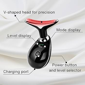 led facial & neck massager with hot compress, high frequency vibration & 3 color light modes – skin tightening & anti aging device led facial & neck massager with hot compress, high frequency vibration & 3 color light modes – skin tightening & anti aging device